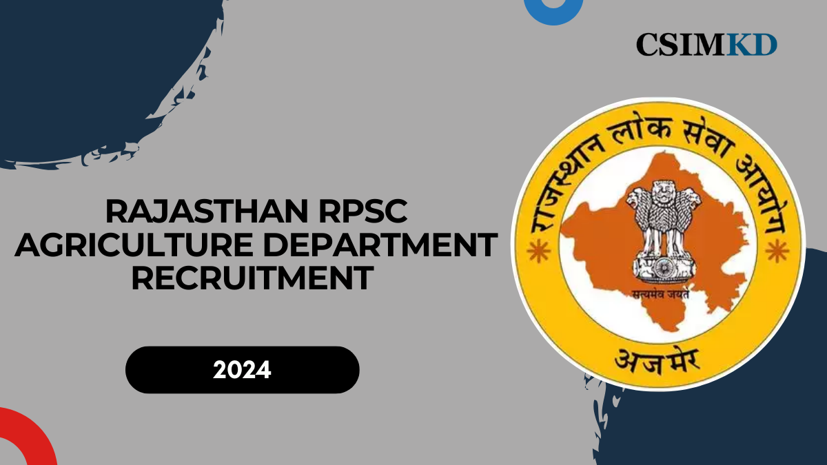 Rajasthan RPSC Agriculture Department Recruitment 2024: Apply Online for 241 Posts